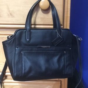Black leather coach bag